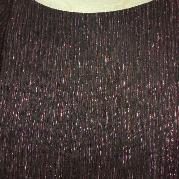 Womens Sz 6 Burgundy Metallic Sheath Dress Draped Overlay Party Elegant Evening - Picture 5 of 16